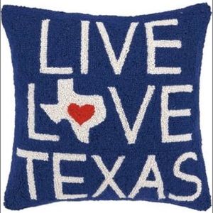 Live Love Texas Peking Craft Wool Pillow 18” X 18”